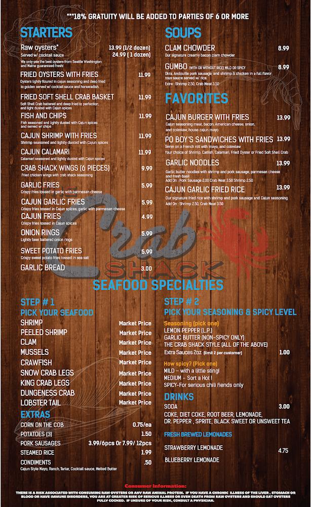 The Crab Shack La Habra Menu image 1